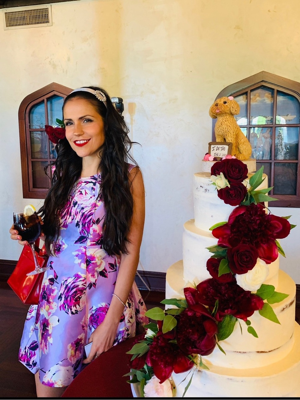 Floral Lavender Fit-and-Flare wedding guest Dress